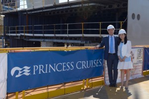 Foto cerimonia primo blocco Fincantieri per Princess Cruises
