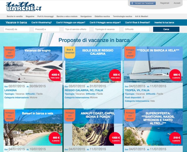 Net2web lancia Vacanze in Barca