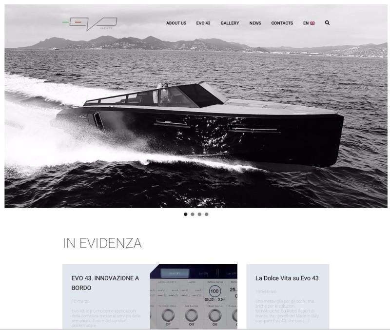Il nuovo sito Evo Yachts