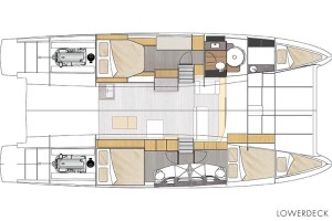 Il layout interno del Fonutaine Pajot Cumberland 47