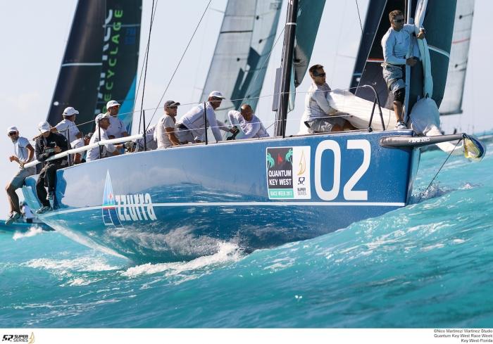 Azzurra is tied with Platoon for the lead in the 52 Super Series in Key West
