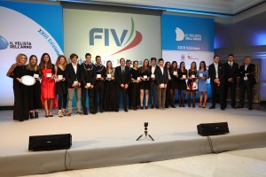I giovani atleti FIV presenti ieri alla premiazione de Il Velista dell'Anno 2016
