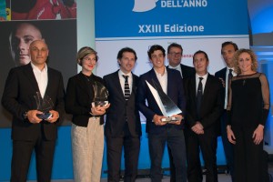 I finalisti del premio Il Velista dell'Anno 2016, assieme al vincitore, Mattia Camboni