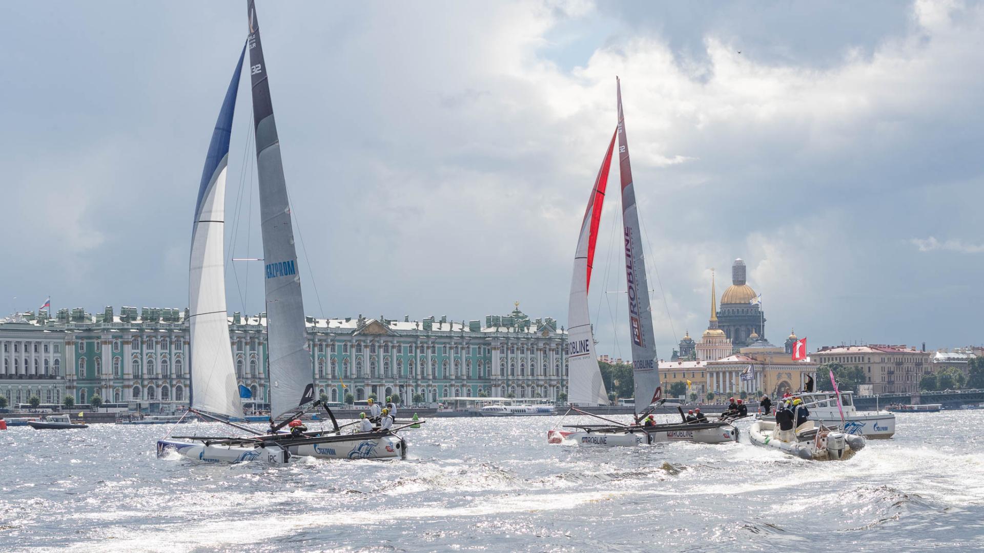 WMRT with M32 catamarans in St. Petersburg on the Neva river