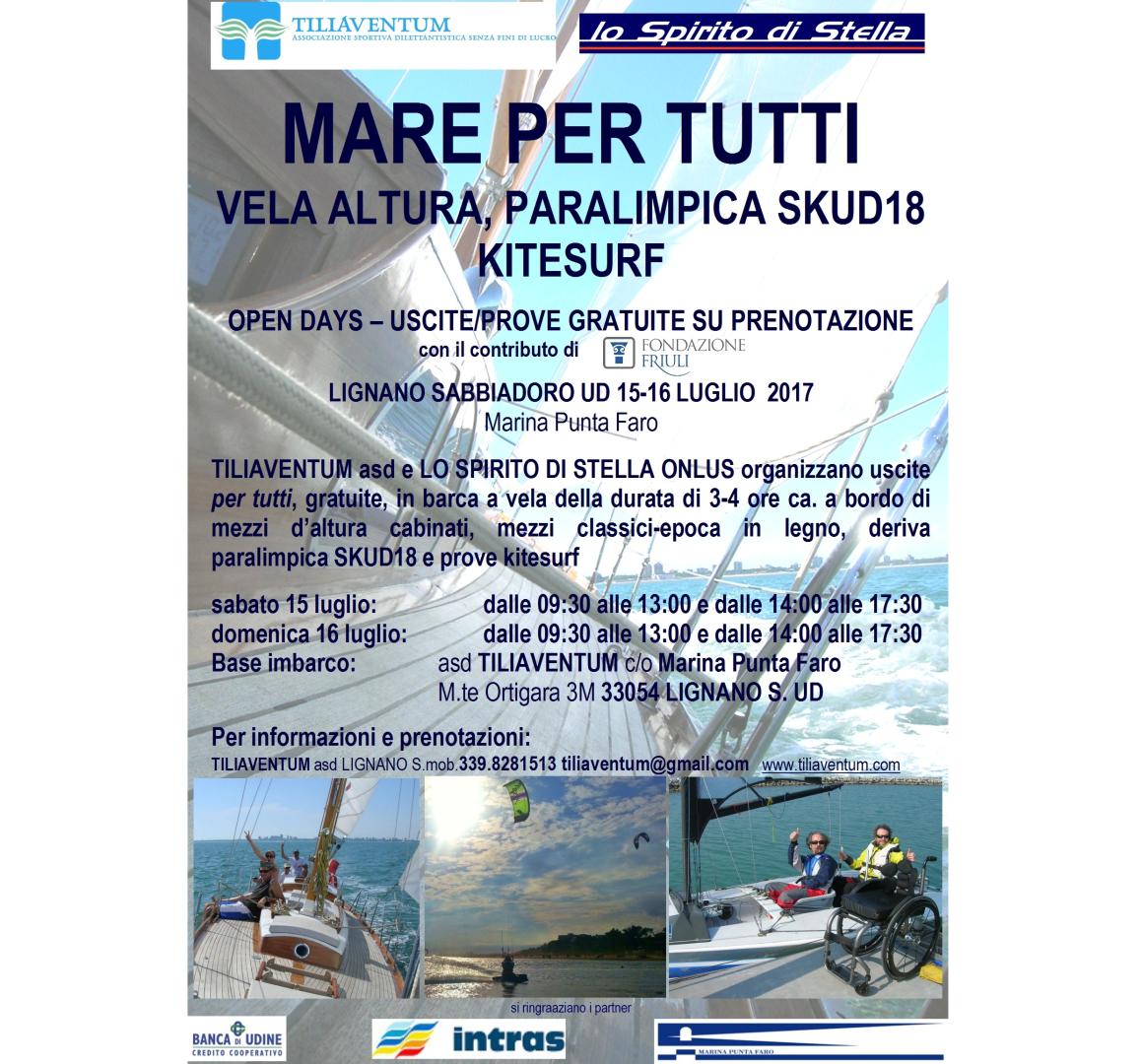 Open Day Mare Per Tutti Tiliaventum 1 e 15 settembre S.UD