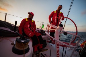 MAPFRE, skippered by Xabi Fernández, wins the Prologue leg of the Volvo Ocean Race 2017