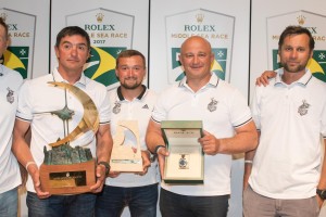 Bogatyr crew at the 2017 Rolex Middle Sea Race Prize Giving
Photo Credit: Rolex/Kurt Arrigo