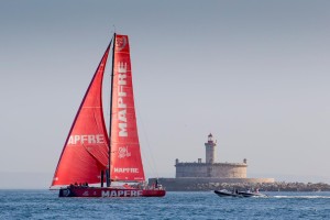MAPFRE crossed the finish line in second place, 2 hours and 33 minutes behind the winners in Leg1 of the Volvo Ocean Race