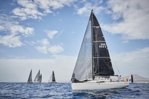 Leaving Lanzarote after the start: Richard Palmer's JPK 10.10 Jangada racing Two Handed with Rupert Holmes © RORC/James Mitchell