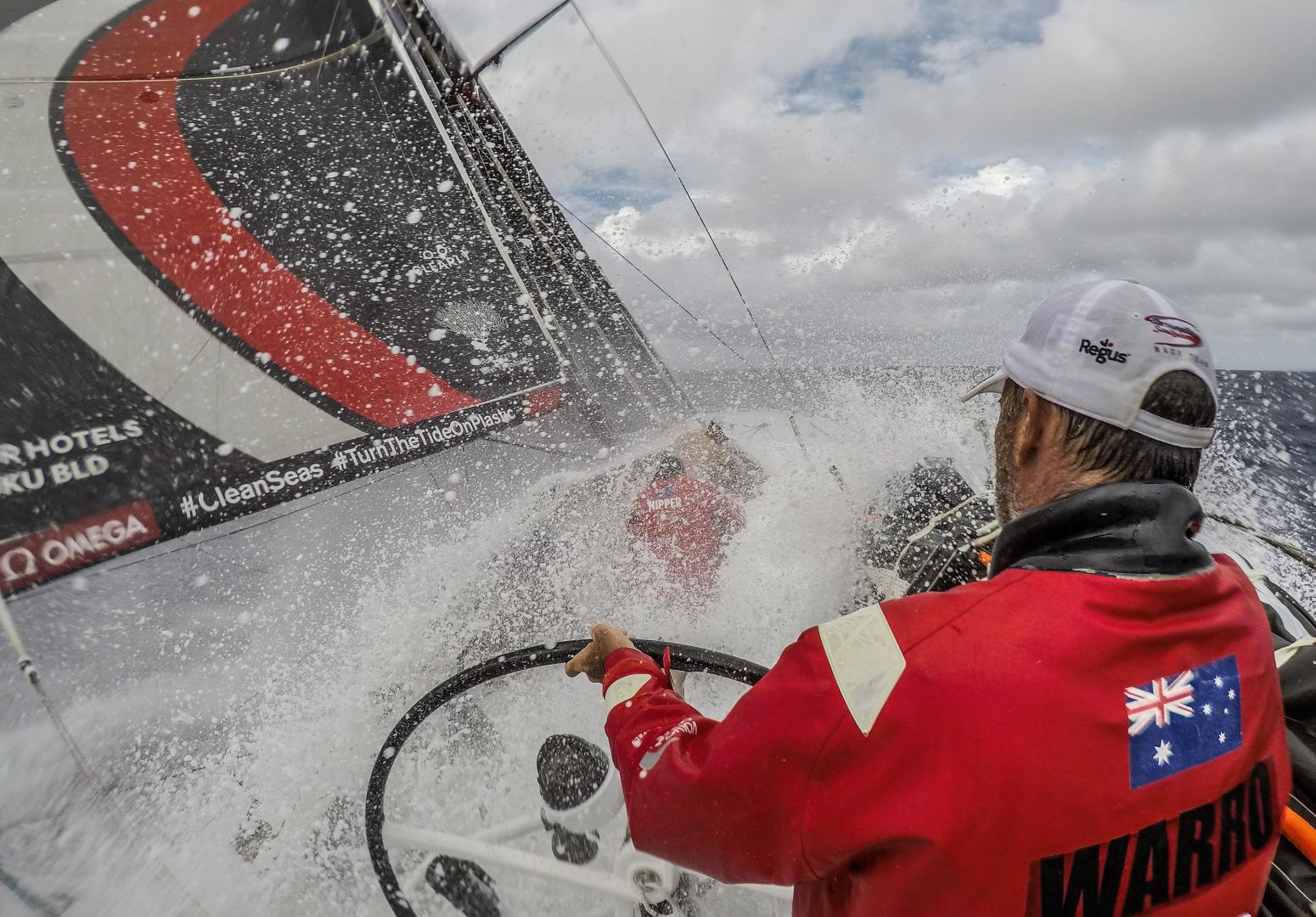 Following a dramatic man overboard recovery on Sunday, Sun Hung Kai/Scallywag retain their lead in the race to Hong Kong