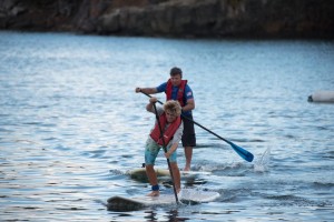 Marama's Tiger Tyson winning the Paddle Board Competition (Ted Martin)