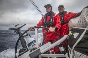 Leg 6 to Auckland, day 05 on board MAPFRE, sailing with 30 kts, Tamara Echegoyen hit by a Wave. 11 February, 2018.