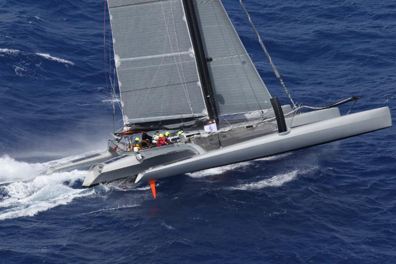 Peter Aschenbrenner's 63' trimaran Paradox is blasting round the course of the RORC Caribbean 600
(© RORC/Tim Wright/Photoaction.com)