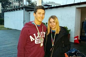Federico Spina e Ludovica Festino, portacolori del Tognazzi Marine Village nella classe Hobie Cat 16 Spi.