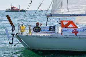 Golden Globe Race - Philippe Péché leads fleet away at start