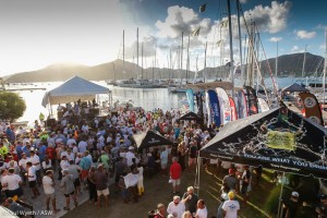 Post-race prize-giving ceremony at the Antigua Yacht Club.