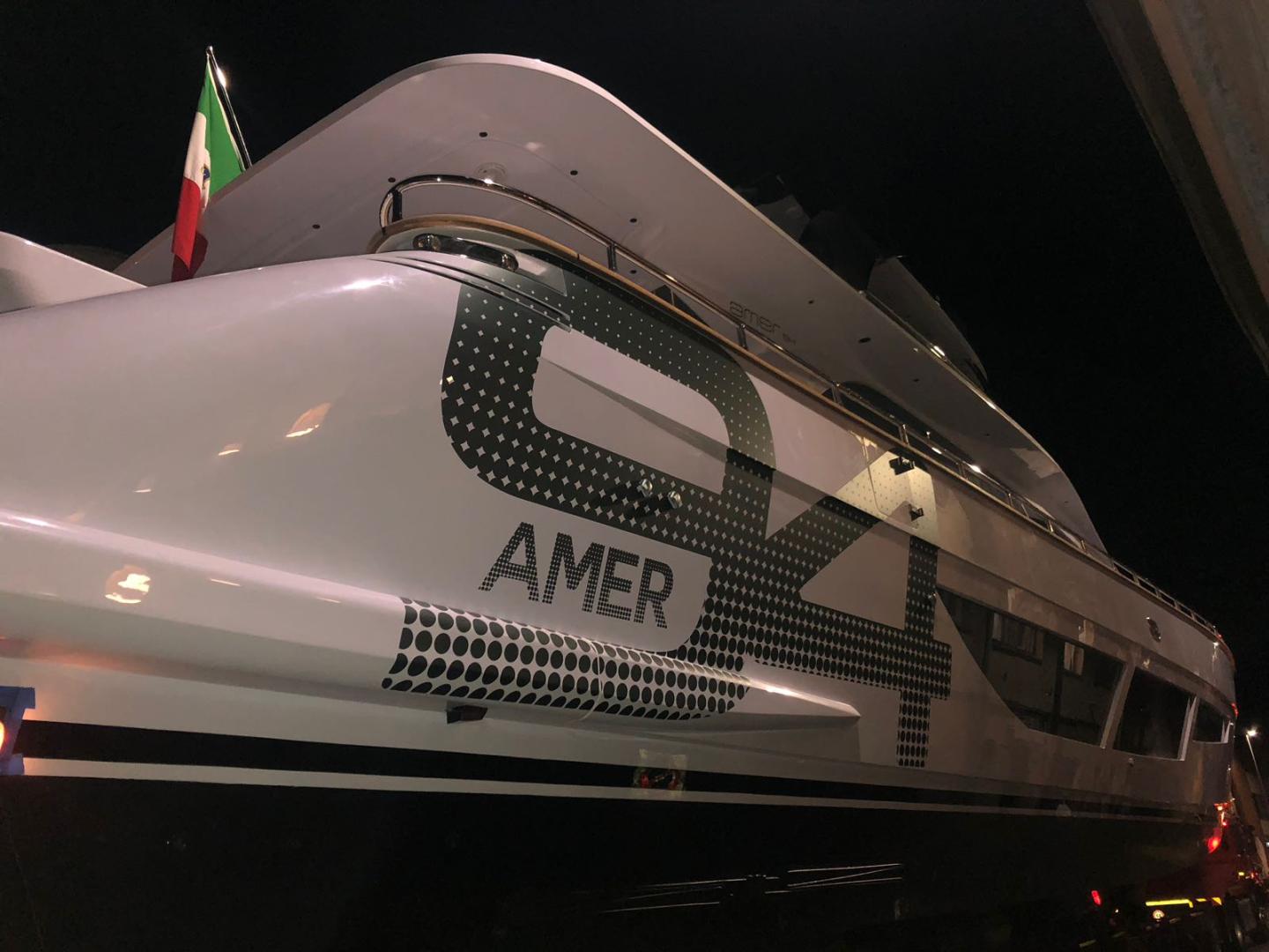 The new Amer 94 yacht is powered by twin Volvo Penta D13-IPS1350.
