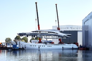 The hull and superstructure of YN 18850, Project Triton, are now joined together