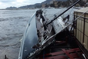 Porto Carlo Riva, Rapallo: le barche danneggiate dalla mareggiata del 29 ottobre