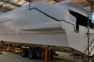 The second hull of Amer Cento under construction for 2019 has arrived in the shipyard