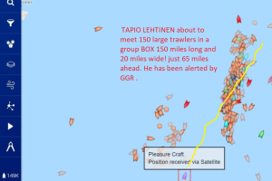 Tapio Lehtinen - facing a massive fleet of trawlers ahead of him