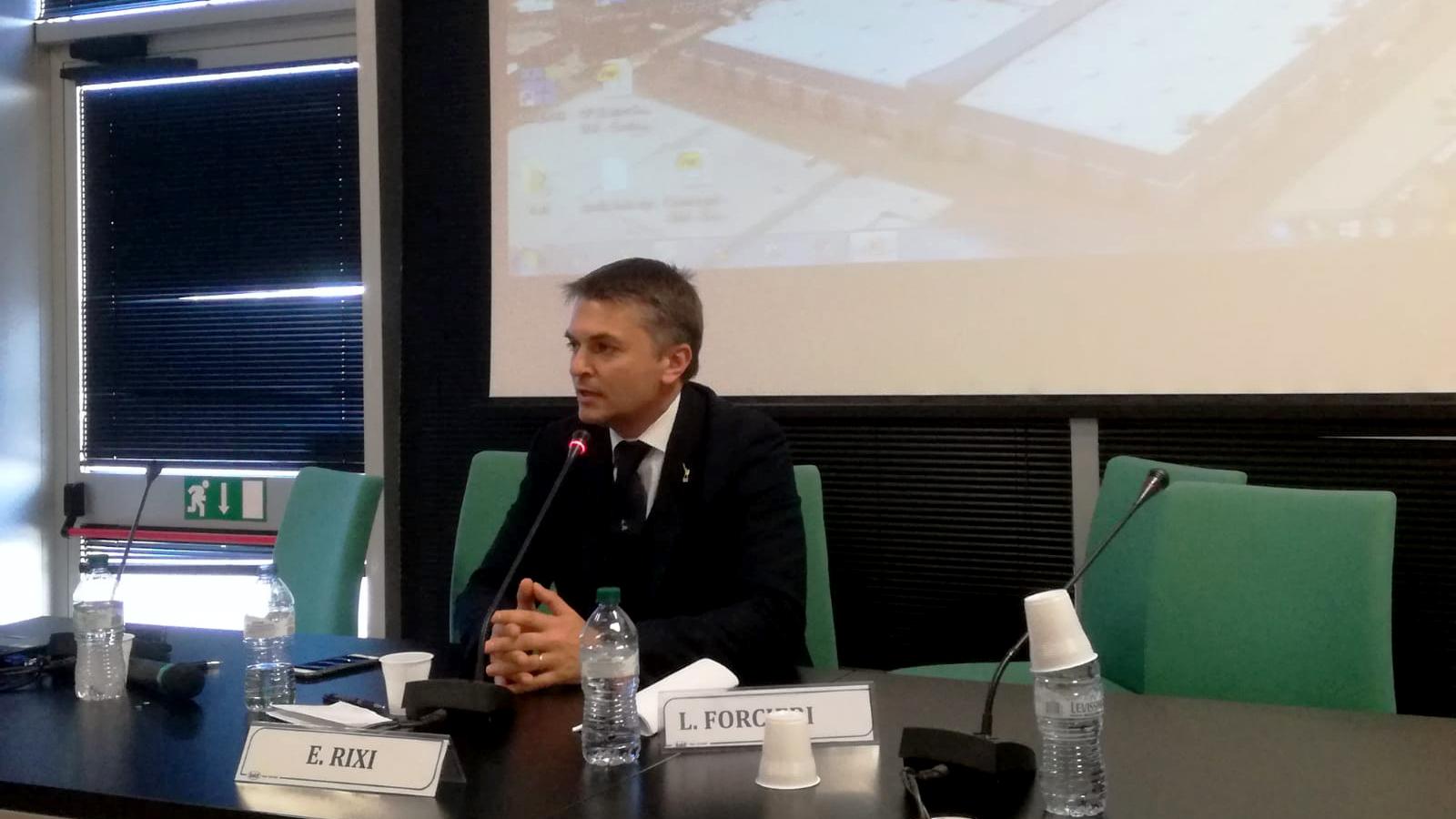 Il Viceministro al Ministero delle infrastrutture e dei trasporti  Edoardo Rixi oggi al Seatec di Carrara