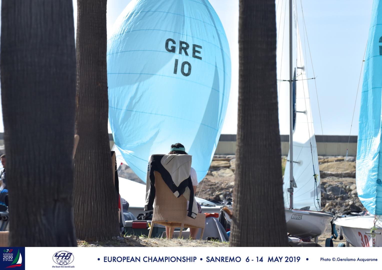 470 Europeans, no wind for the second day, racing cancelled