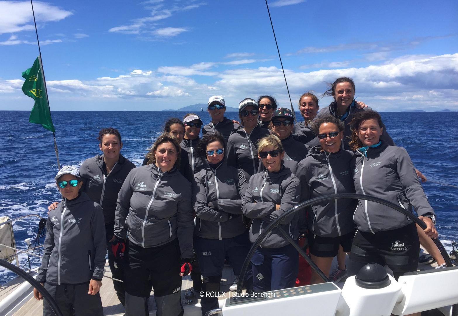 L'equipaggio di Spirit of Europe alla Rolex Capri Sailing Week