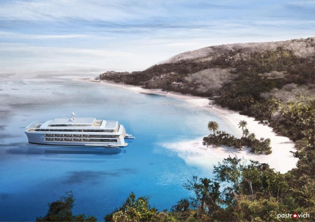 The combination of Stefano Pastrovich’s design and Wärtsilä’s hybrid propulsion capabilities will create a new generation of super-sustainable boutique cruise ships