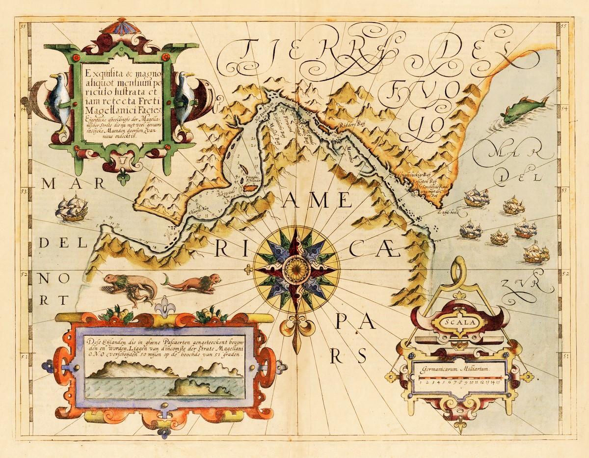 Mappa antica dello stretto di Magellano - Artemare Club