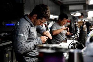 Though the hull repair is substantial, another major challenge has been fixing the electronics and systems within the boat. © Sailing Energy / American Magic
