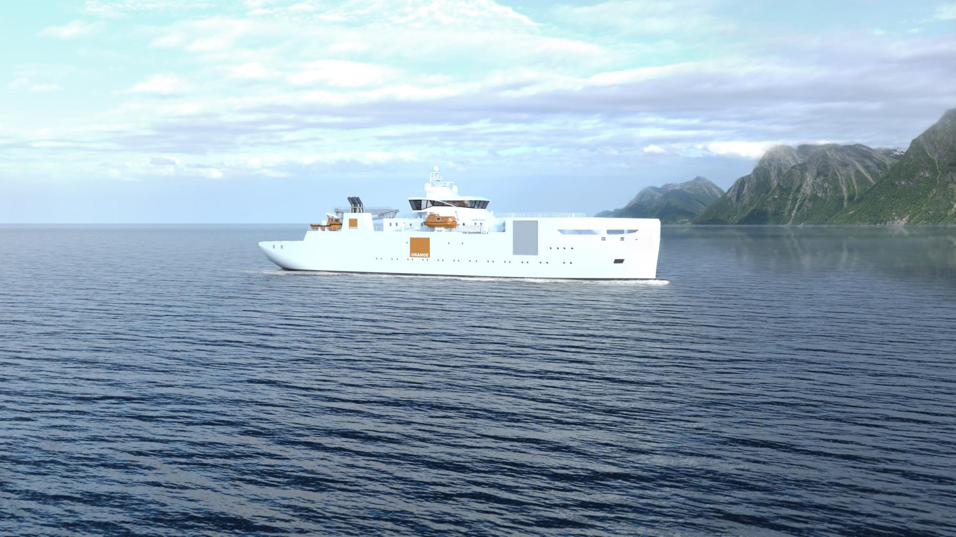 Una nave per la riparazione dei cavi per la società francese Orange Marine