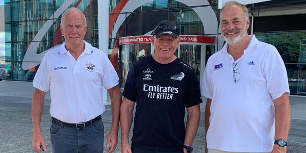 Graham Dalton, New Zealand solo sailor and entrant in the 2022 Golden Globe Race (left) with his brother Grant Dalton, (centre) and Barry Pickthall, the GGR ORG Ambassador. PHOTO CREDIT: Barry Pickthall/PPL