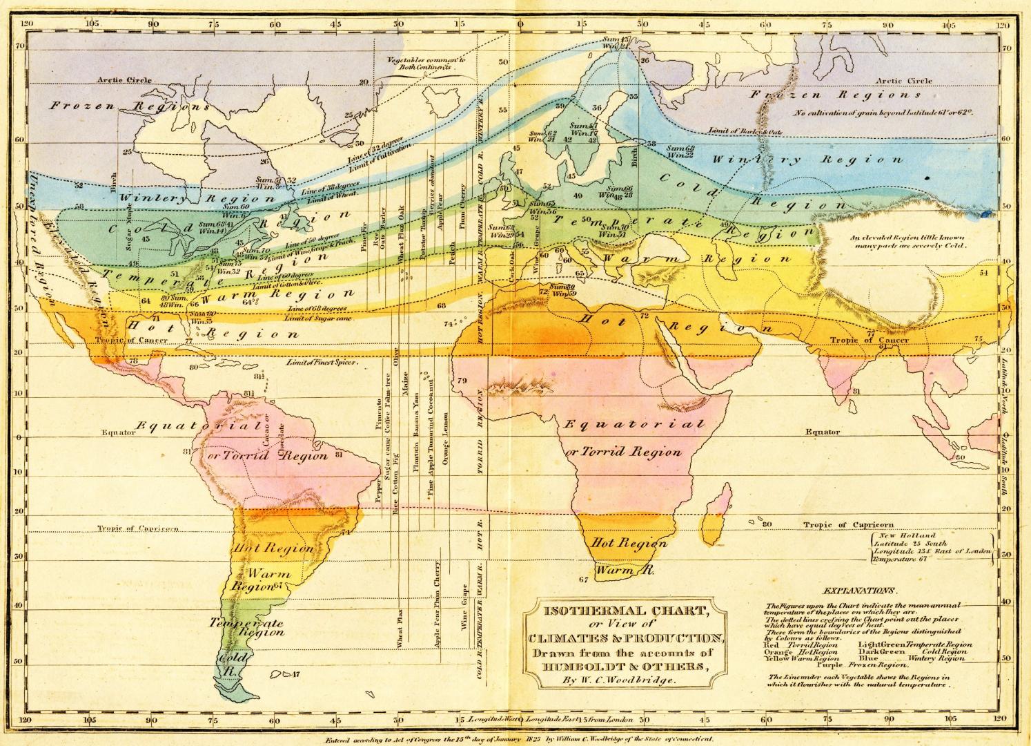 La prima Cartografia Isotermica del mondo - collezione Artemare Club