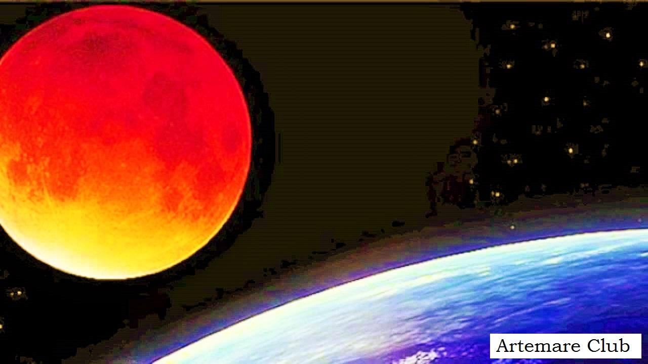 La Super Luna Rossa davanti alla Terra - archivio Artemare Club