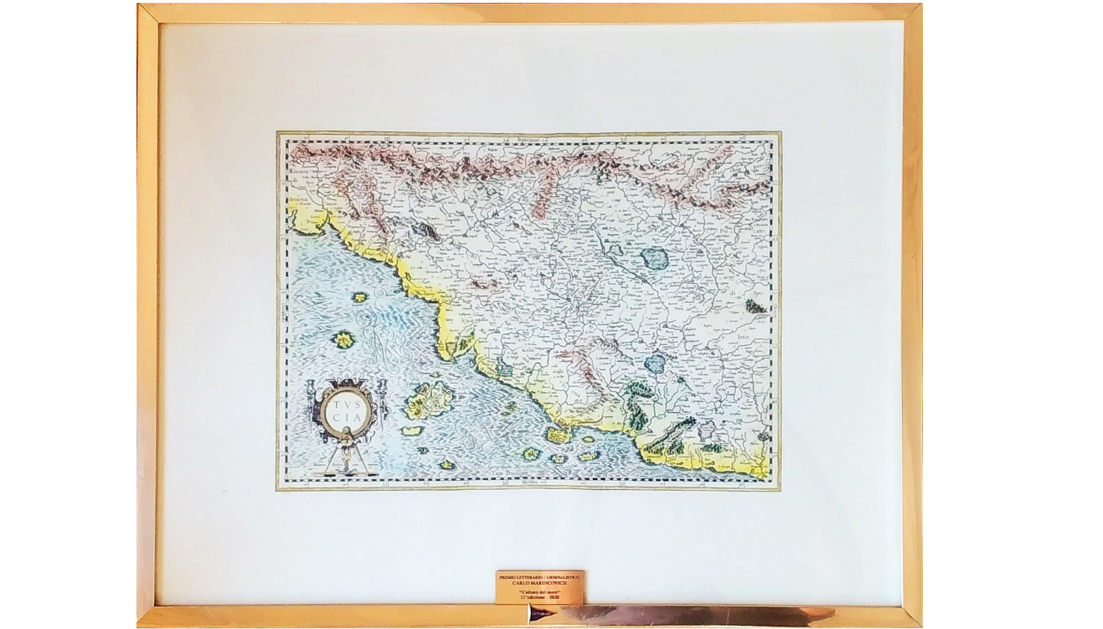 Il quadro con la stampa di Mercatore riportante l'Isola misteriosa di Zanara - Artemare Club