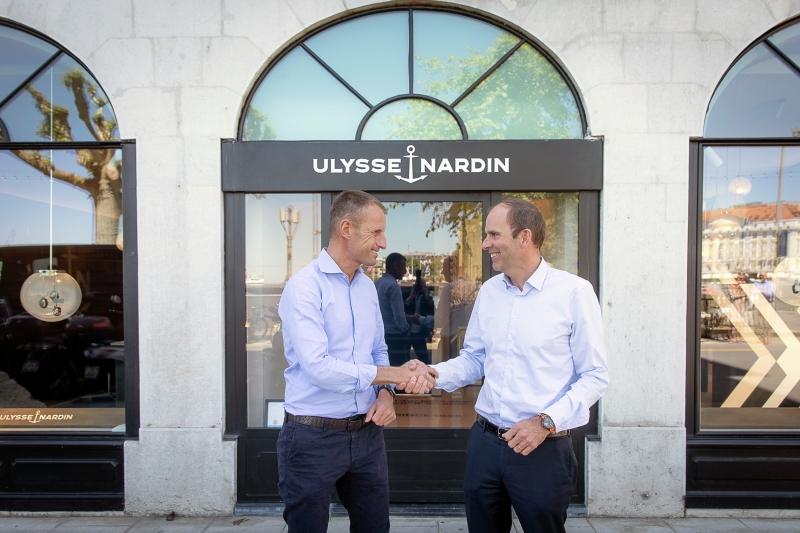 Patrick Pruniaux, CEO of Ulysse Nardin and Richard Brisius, Race Chairman of The Ocean Race