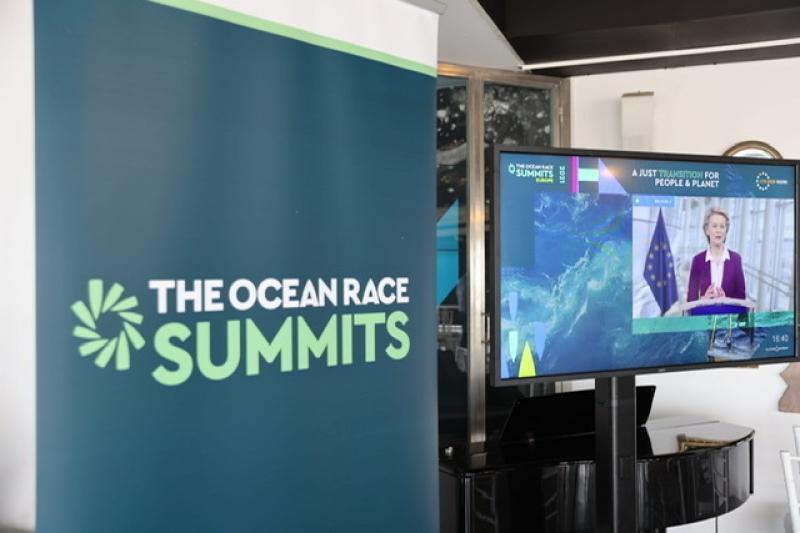 Ursula von der Leyen speaking during The Ocean Race Summit Europe