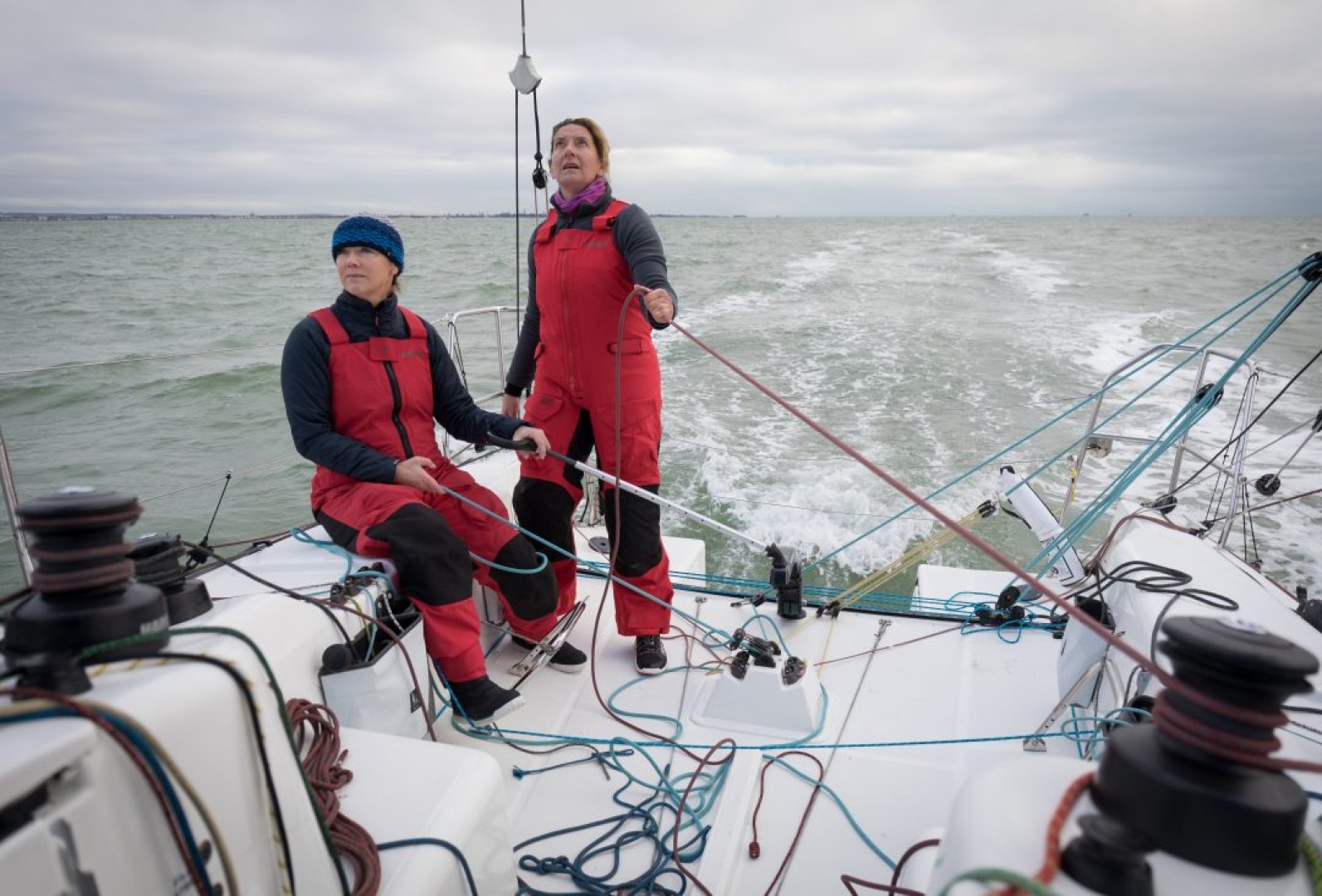 Dee Caffari and Shirley Robertson team up on the new Sun Fast 3300 RockIT for the RORC's non-stop 1,805nm race