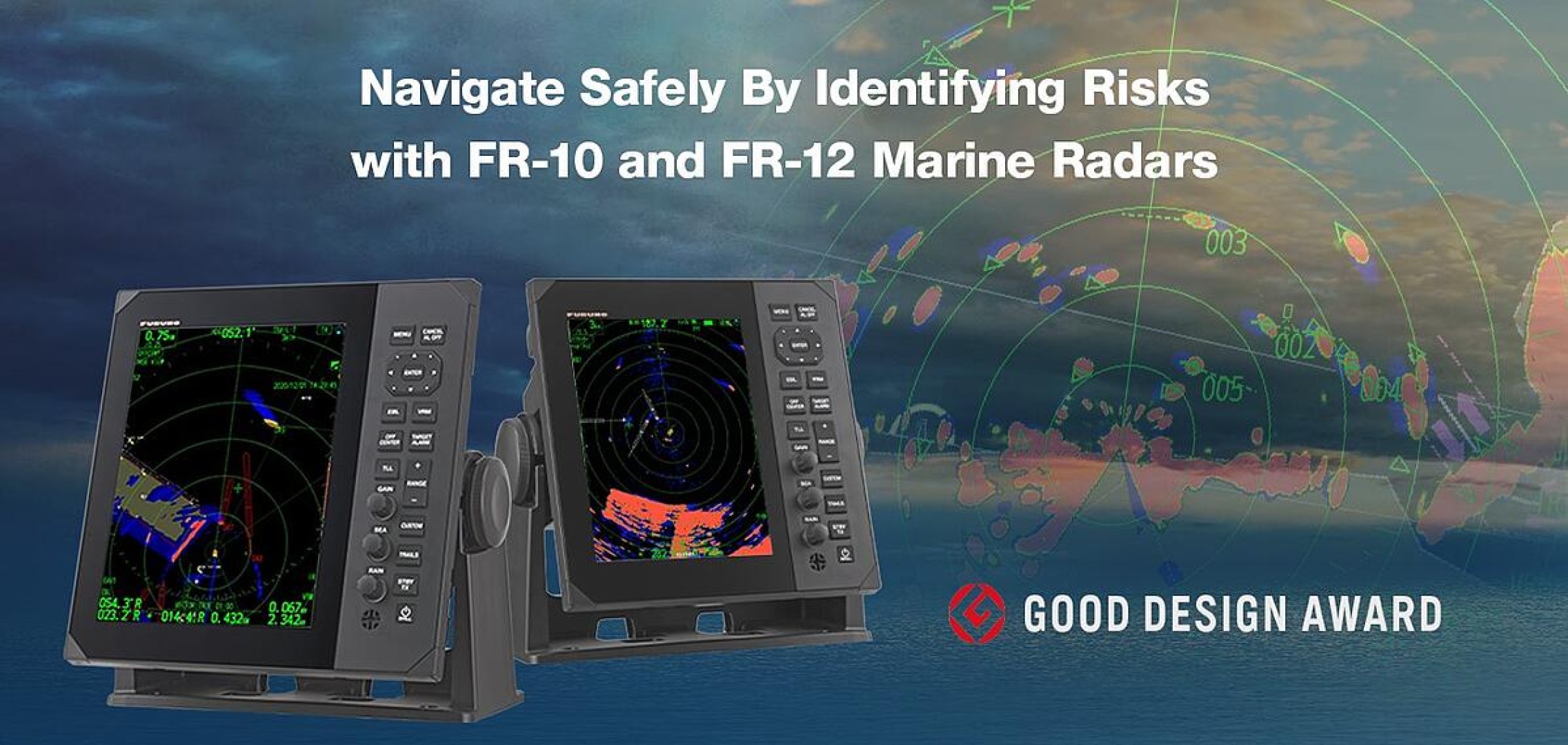 Naviga in sicurezza individuando i rischi grazie ai radar LCD a colori FR-10 e FR-12