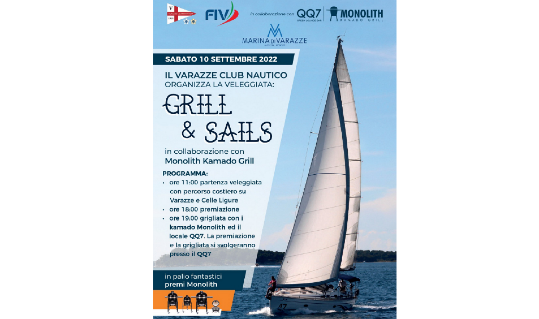 Veleggiata Grill & Sails 2022 di fine stagione estiva al Varazze Club Nautico
