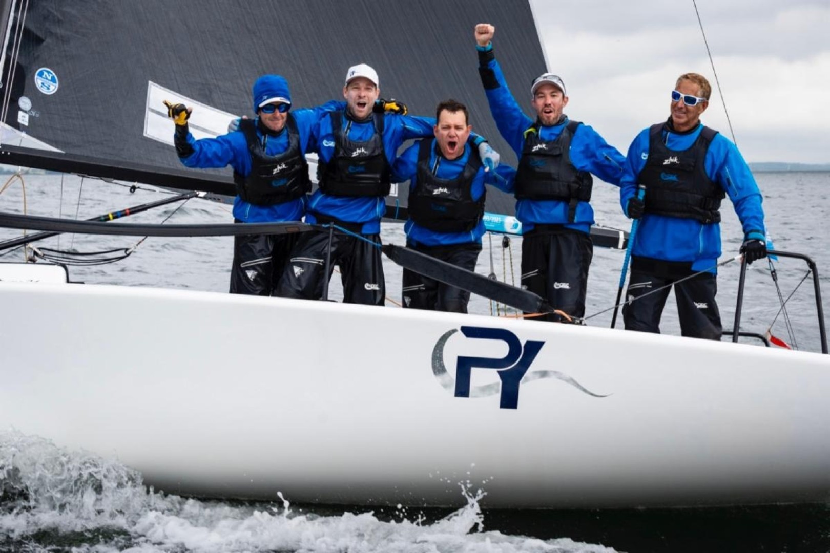 PACIFIC YANKEE USA865 of Drew Freides with Nic Asher, Charlie Smythe, Alec Anderson and Mark Ivey - new Melges 24 World Champions - Melges 24 World Championship 2023 - Middelfart, Denmark © Mick Knive Anderson