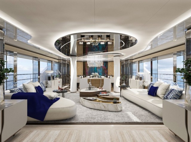 Hot Lab studio reveals interiors of 50m Bilgin 163 superyacht