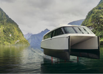 New Zealand's most iconic lake gets world's first flying electric ferry