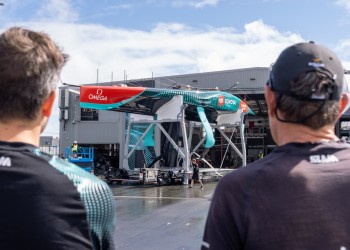 Emirates Team New Zealand’s new AC75 race boat revealed