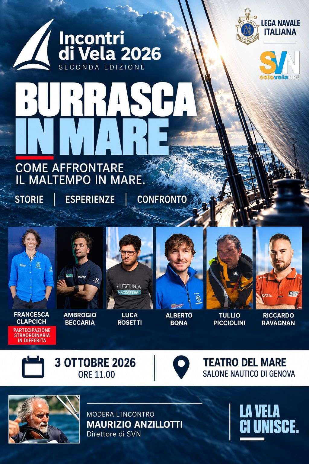 Salone Nautico di Genova, Clapcich, Beccaria, Bona e Rosetti a “Incontri di Vela” con LNI e SVN Solovelanet