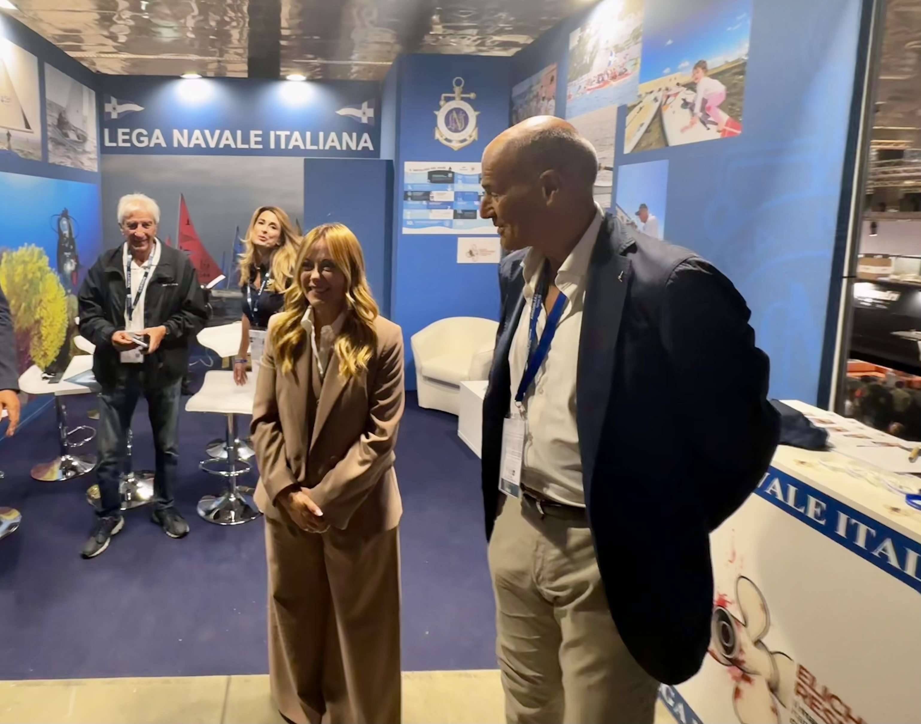 Salone Nautico di Genova, Giorgia Meloni allo stand della Lega Navale Italiana