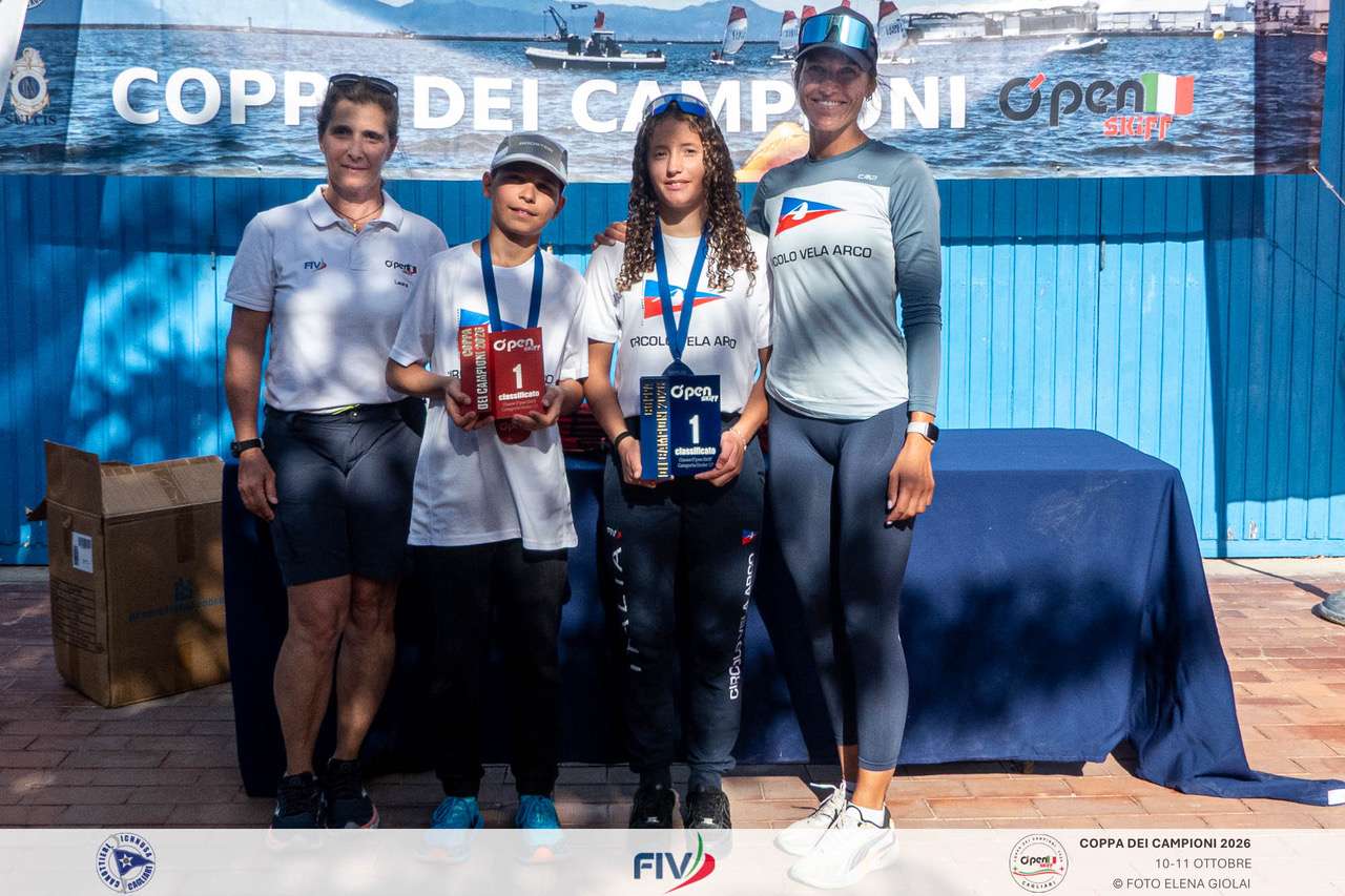 Doppietta del Circolo vela Arco alla Coppa dei Campioni Openskiff 2026