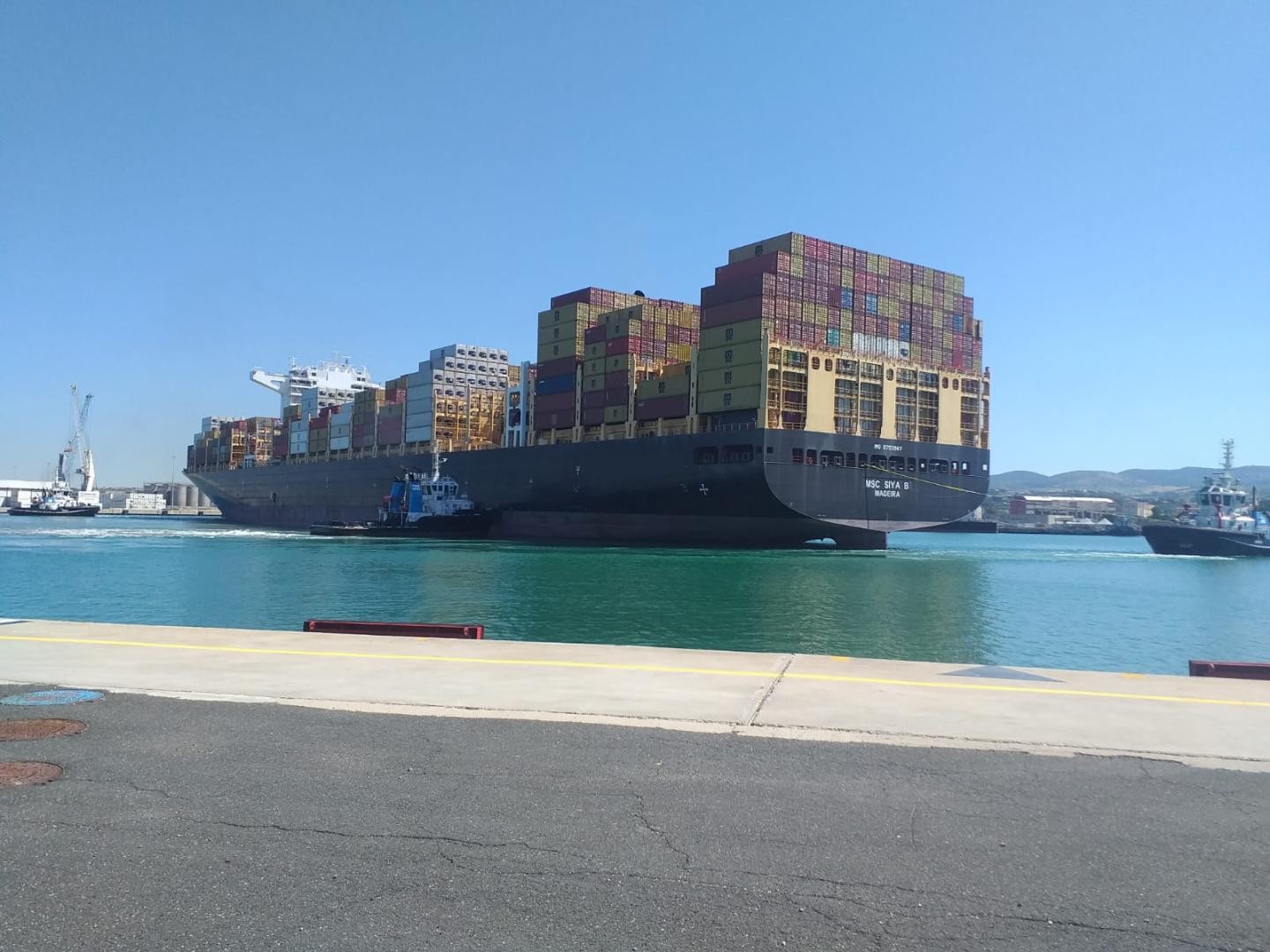 La MSC SIYA B al terminal container del Porto di Civitavecchia