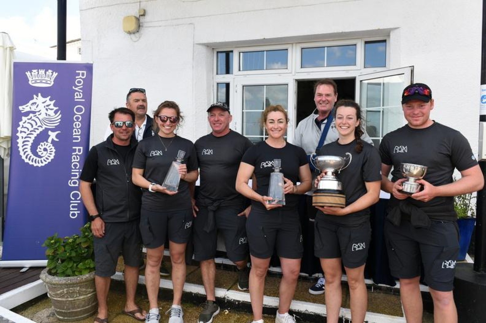 Smiles all round for the team on Niklas Zennström's Carkeek FAST40+ Rán after winning the 2022 IRC National Championship + class victory in IRC One © Rick Tomlinson/https://www.rick-tomlinson.com